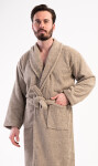 Pánsky župan so šálovým golierom Oskar Beige - Vienetta XL béžová