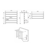 SAPHO - ELZOR elektrický sušiak uterákov 500x470 60 W, čierna mat EB510