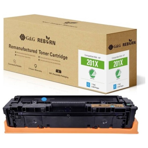 G&G Reborn remanufactured toner náhradný HP 201X zelenomodrá 2300 Seiten kompatibilná toner; 21258