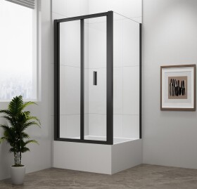 POLYSAN - DEEP BLACK obdĺžniková sprchová zástena 1000x900 L/P varianta, číre sklo MD1910B-02