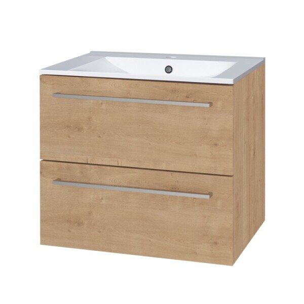 Mereo Bino, kúpeľňová skrinka s keramickým umývadlom 61 cm, dub Arlington CN620