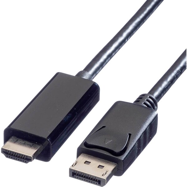 Value DisplayPort prepojovací kábel Konektor DisplayPort, Zástrčka HDMI-A 1.00 m čierna 11.99.5785 tienený Kábel DisplayPort; 11.99.5785