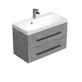 Kúpeľňová skrinka s umývadlom SAT Cube Way 80x53x40 cm betón CUBE280ZBE CUBE280ZBE