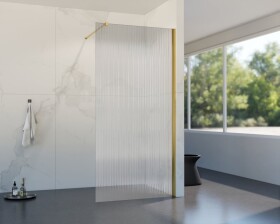 HOPA - Walk-in sprchovací kút LAGOS GOLD NEW 200 - Farba rámu - Zlatá, Rozmer A - 120, Rozmer C - 200, Výplň - Vrúbkované bezpečnostné sklo - 8 mm BCLAGO12BGPN2