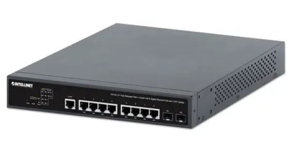 Intellinet 562003 / Switch / L2+ Managed / 8- Port PoE++ 242W / 8x GbE / 2x SFP (562003)