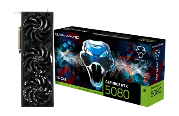 Gainward GeForce RTX 5080 Python III 16GB / Grafická karta / 2617MHz / 16GB GDDR7 / 256-bit / 1x HDMI + 3x DP (NE75080019T2-GB2035T)