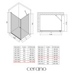 CERANO - Sprchovací kút Antelo L/P - 6 mm - chróm, transparentné sklo - 120x70x190 - otočný CER-8050BD7505