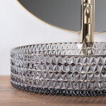 REA - Umývadlo na dosku Cristal Grey 39 nikl Ring REA-U8880