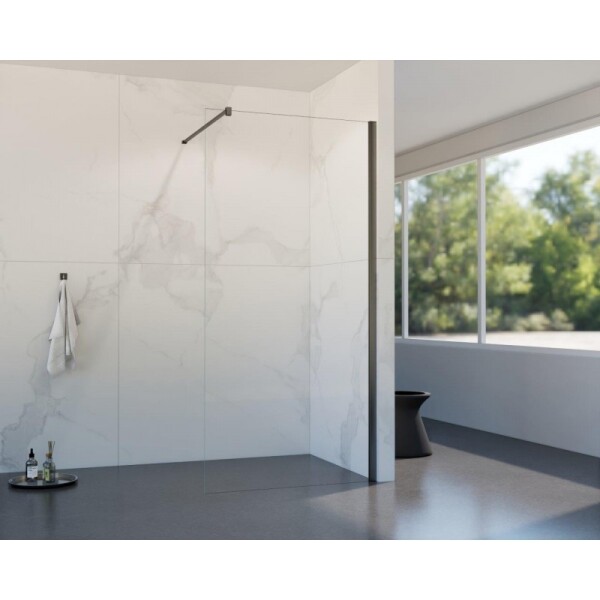 HOPA - Walk-in sprchovací kút LAGOS GRAFIT NEW 200 - Farba rámu - Grafit, Rozmer A - 110, Rozmer C - 200, Výplň - Číre bezpečnostné sklo - 8 mm BCLAGO11GCN2