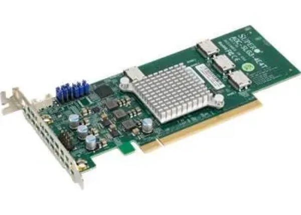 SuperMicro AOC-SLG3-4E4T / Radič / 4X NVMe Oculink SFF-8611 / PCIe x16 Gen3 / Low Profile (AOC-SLG3-4E4T-O)