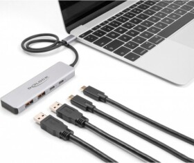 Delock DeLOCK USB 10 Gbps USB Type-C Hub with 2 x USB Type-A and 2 x USB Type-C, USB hub (grey)