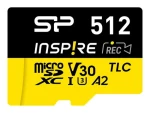 Silicon Power Inspire 512GB / Pamäťová karta microSDXC / UHS-I U3 / V30 / A2 / čítanie 170 MB/s (SP512GBSTXLA2V1NSP)