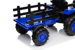 Mamido Mamido Detský elektrický traktor s vlečkou 12V 7Ah EVA kolesá ECO koža modrý