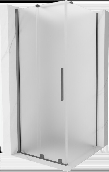 MEXEN/S - Velár sprchovací kút, posuvné dvere 110 x 110, dekor, grafit metal 871-110-110-31-95