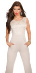 Sexy KouCla jumpsuit with lace and zip