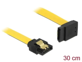 DeLock SATA 6 Gb/s žltá / Kábel SATA / rovný - lomený hore / 30 cm (82804)