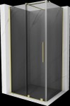 MEXEN/S - Velár sprchovací kút, posuvné dvere 130 x 80, grafit, zlato kartáčovaná 871-130-080-41-55