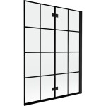 MEXEN - MIST vaňová zástena 130x150 cm 6mm 2-s, čierna, dekor, pravá 8A9-130-002-70-77-P