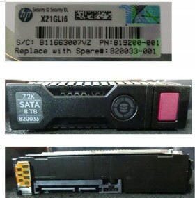 HP DRV HD 8TB 6G 7.2K 3.5 SATA