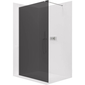 CERANO - Sprchová zástena Walk-in Onyx Cube Ľ/P - 8 mm - hranatá vzpera - chróm, grafitové sklo - 30x200 CER-8050BD71924