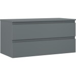 MEXEN/S - Orio kúpeľňová skrinka pod umývadlo 100 cm s doskou, 2 zásuvky, grafit mat 91A10-10047-2-BFFC66