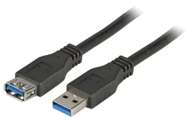 EFB USB 3.0 AA čierna / Predlžovací kábel / M/F / 1,8 m / 5 Gbit/s (K5237.1,8)
