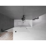 MEXEN/S - Velar L dvojkrídlová posuvná vaňová zástena 120 x 150, dekor, čierna 896-120-003-31-70