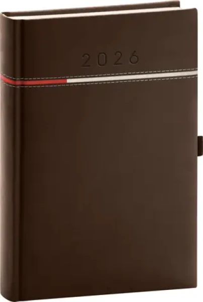 NOTIQUE Denný diár Tomy 2026 hnedo-červený / 15 x 21 cm (PGD-DA5TO-6566)