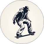 Jedlý papier skateboardistu čiernobiely 19,5 cm - Pictu Hap - Pictu Hap