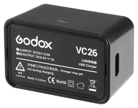 Godox VC26 / Nabíjačka batérií / Pre V1 a AD100 Pro / USB napájanie (VC26)