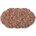 HAY Rohožka Coco Swirl Bordeaux/Off-white 40 × 80 cm