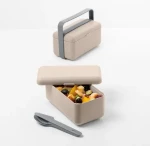BlimPlus Bauletto S moka grey / Box na jedlo / vzduchotesný / do mikrovlnky / príbory v sade / bez BPA (LU001-000SMC-319CA)