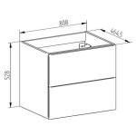Mereo Aira, kúpeľňová skrinka s keramickým umývadlom 81 cm, dub Kronberg CN721