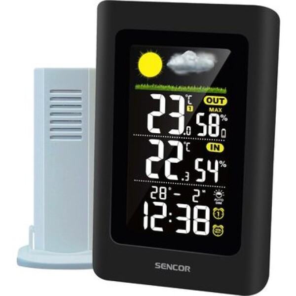 Sencor SWS 4270 Meteostanica čierna / farebný LCD / bezdrôtový snímač (8590669292257)