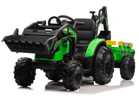 Mamido Detský elektrický traktorbager s prívesom SX2068 zelený