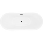 MEXEN/S - Lotos voľne stojaca vaňa 140 x 75, biela, sifón a prepad čierna 52051407700-70
