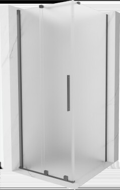 MEXEN/S - Velár sprchovací kút, posuvné dvere 90 x 90, dekor, grafit metal 871-090-090-31-95