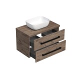 Kúpeľňová skrinka s čiernou úchytkou a krycou doskou SAT Cube Way 80x47, 5x46 cm dub Wellington mat CUBE46C803DW45 CUBE46C803DW45