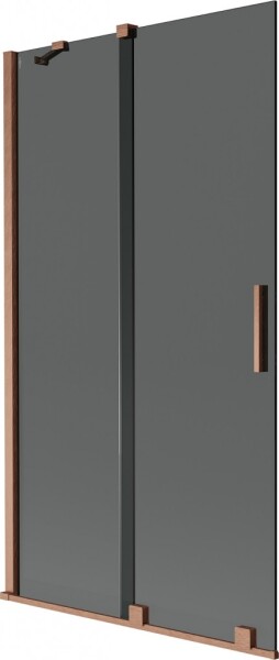 MEXEN/S - Velár dvojkrídlová posuvná vaňová zástena 100 x 150, grafit, meď kartáčovaná 896-100-000-41-65