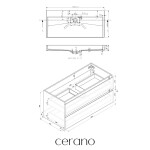 CERANO - Kúpeľňová skrinka Carole - betónovo šedá + umývadlo z lit. mramoru Vita - biela matná - s otvorom - 100x58x46 CER-668962