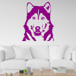 Veselá Stena Samolepka Husky Farba: červená, Veľkosť: 60 x 49 cm