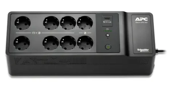 APC Back-UPS 500VA (300W) / Záložný zdroj UPS / 230V / nástenná montáž / 8x výstupný konektor (BE500G2-GR)