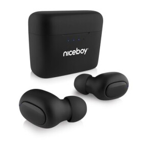 Niceboy HIVE Podsie 3 čierna / Bezdrôtové slúchadlá s mikrofónom / TWS / Bluetooth 5.1 / IPX5 / nabíjacie puzdro (hive-podsie-3)