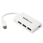 StarTech USB 3.0 HUB 4 porty biela / 3x USB-A / 1x USB-C / 5 Gbs (HB30C3A1CFBW)