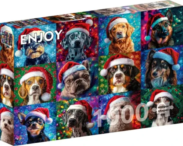 ENJOY Puzzle Vianočné psy