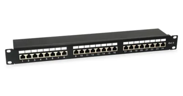 Equip Patchpanel 24x RJ-45 čierna / Patch panel / Cat6 FTP / 1U / 19" / 250 MHz (326425)