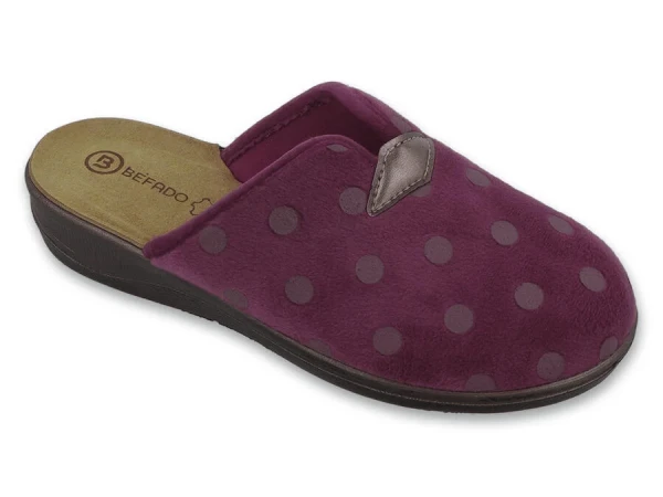 BEFADO 135D010 dámske papuče v bordovej farbe s bodkami 42 135D010_42