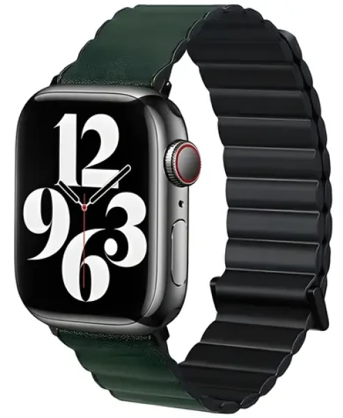 Beline Magnetic Pre čierno-zelená / Opasok pre Apple Watch / 42/44/45/49mm / magnetický