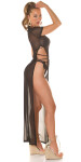 Dámske sexi plážové šaty zo sieťoviny s XXL rozparkom 210221 black - Koucla S