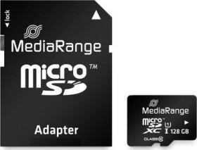 MediaRange MR945 128GB MicroSD + adaptér čierna / Class 10 / UHS-I / čítanie: až 80MBs (MR945)